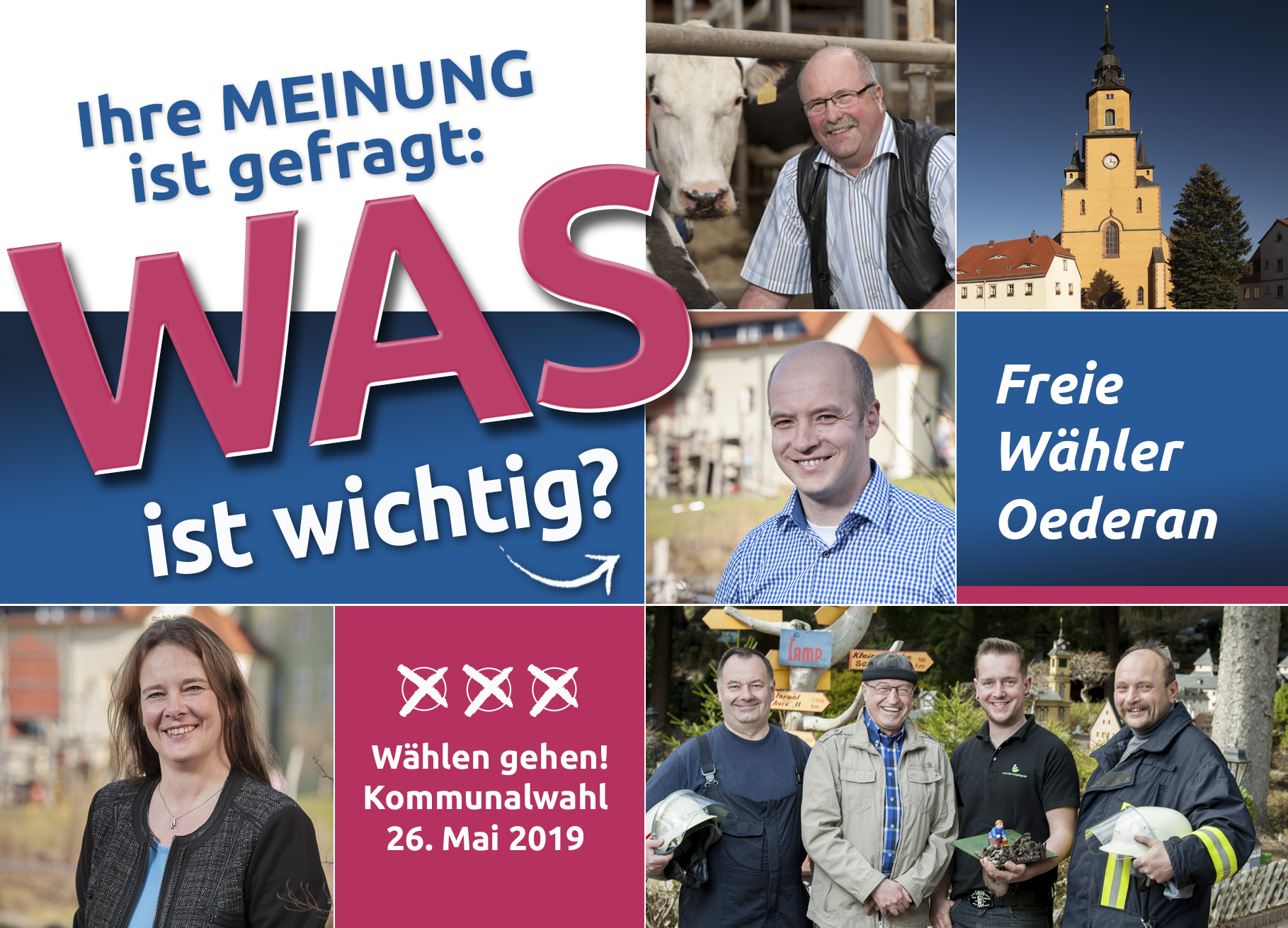 Freie Wähler Oederan, Kommunalwahl 2019, Stadtrat Oederan, Sachsen, Mittelsachsen, Kirchbach, Görbersdorf, Schönerstadt, Börnichen, Frankenstein, Breitenau, Gahlenz, Memmendorf, Hartha, Wingendorf